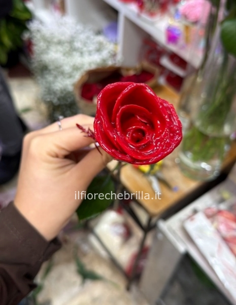 Rosa vera cerata rossa